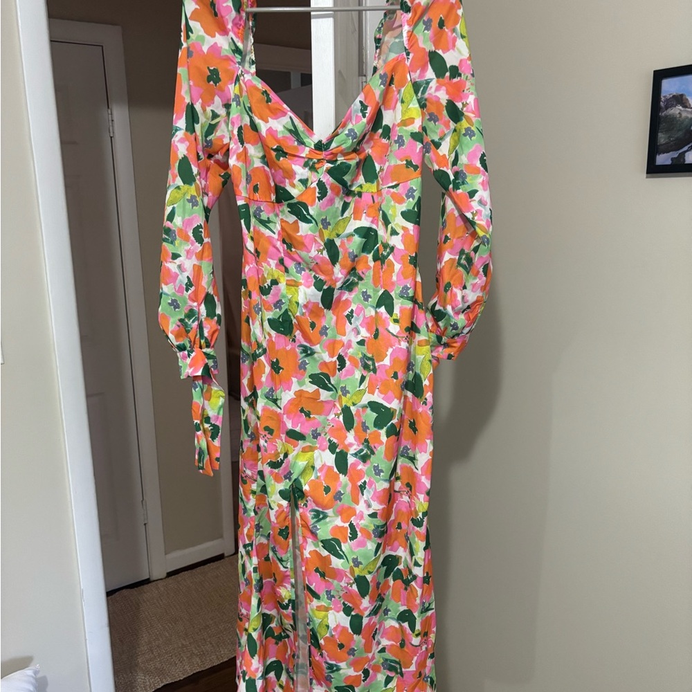 PrettyLittleThing Pink and Orange Sundress Sleeveless Scoop Neck